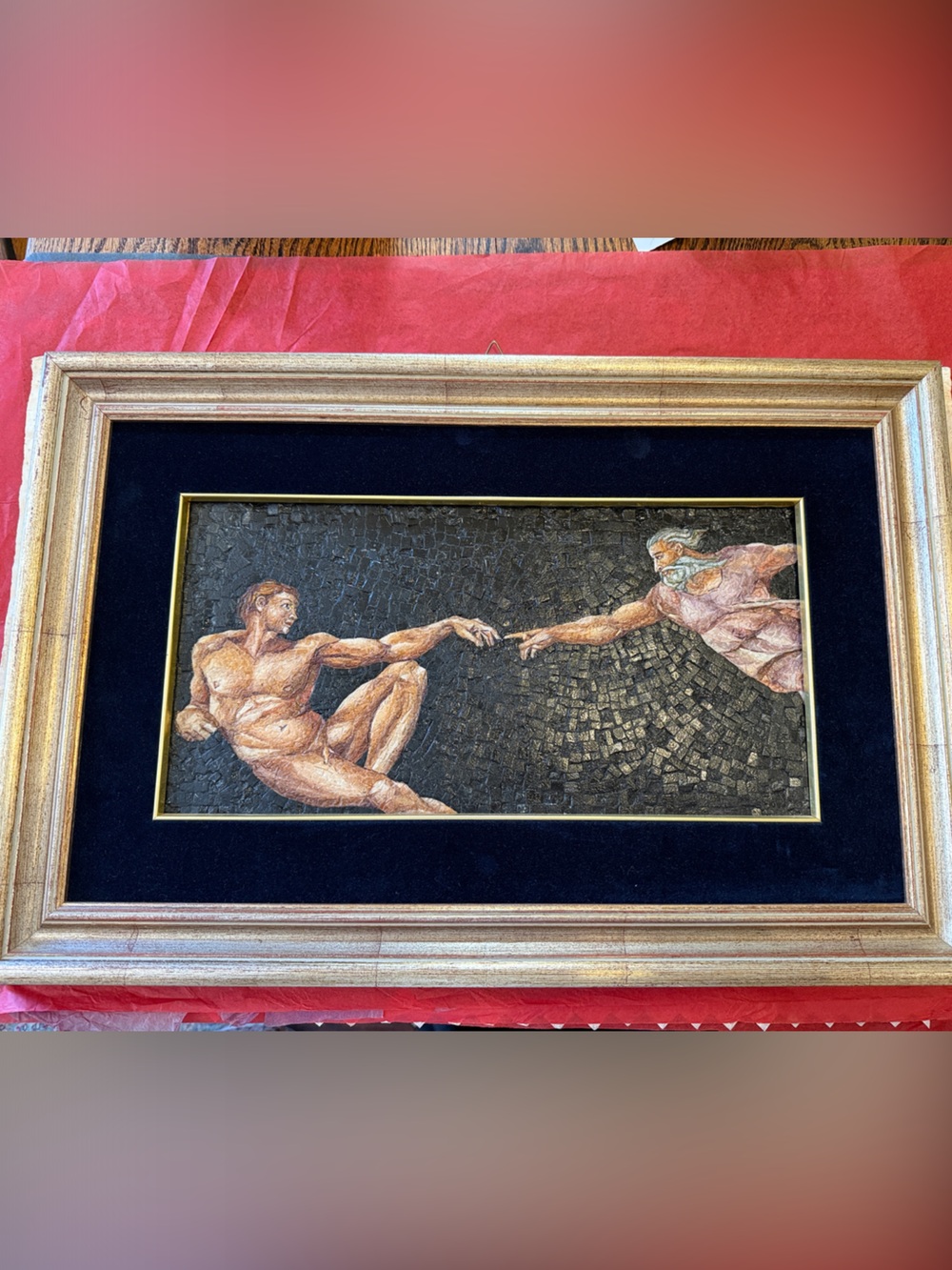Italian mosaic “Creation of Adam”